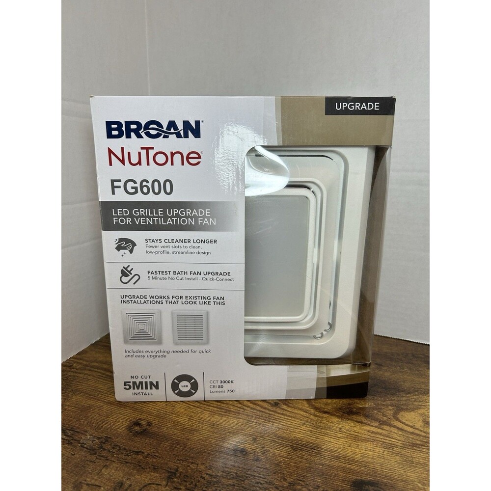 Broan NuTone FG600 LED Bath Fan Grille Upgrade Kit White New Open Box Light